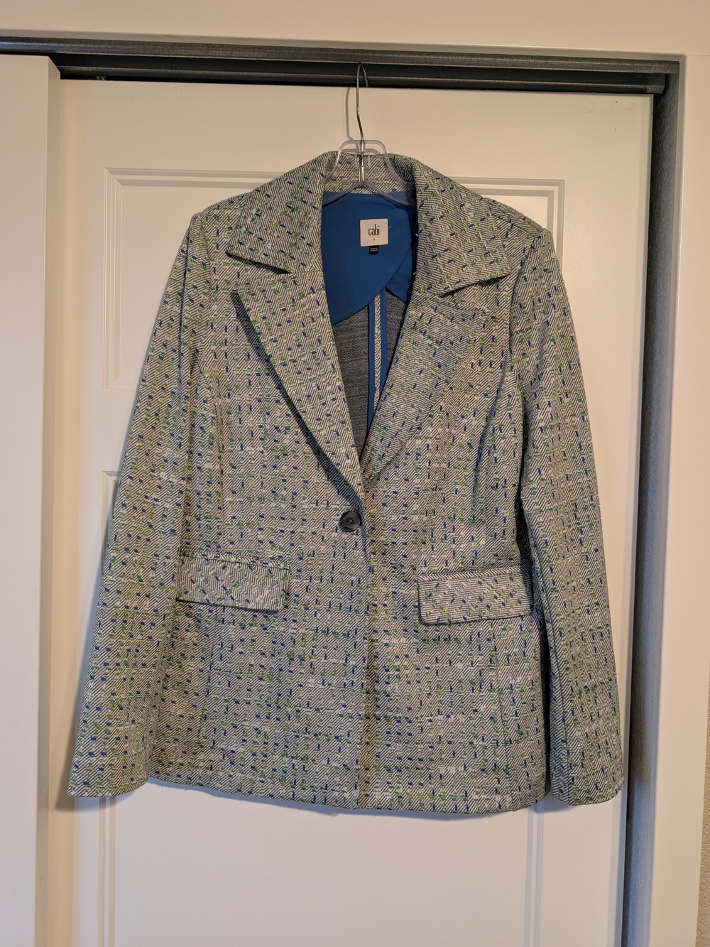 CAbi Presentation Blazer in Green and Blue